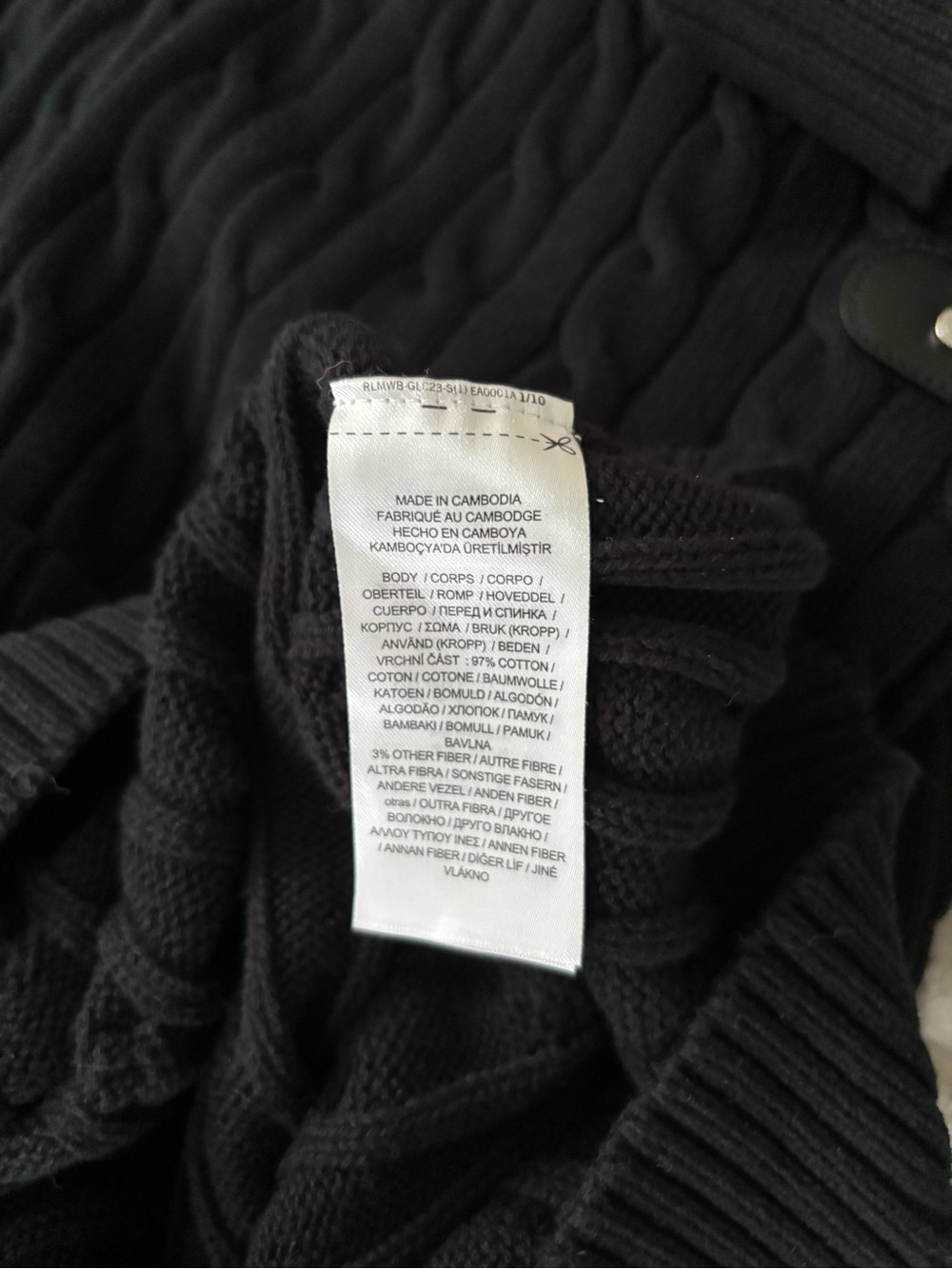Lauren Ralph Lauren Black Cable Knit Shawl Collar Sweater Dress Size S - Picture 8 of 13